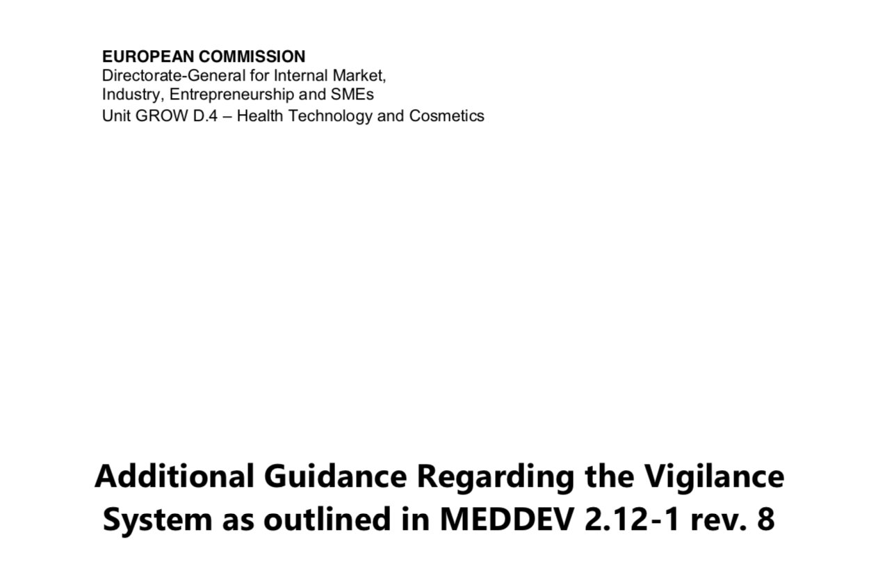 EC Issues Additional Guidance on Device Vigilance System