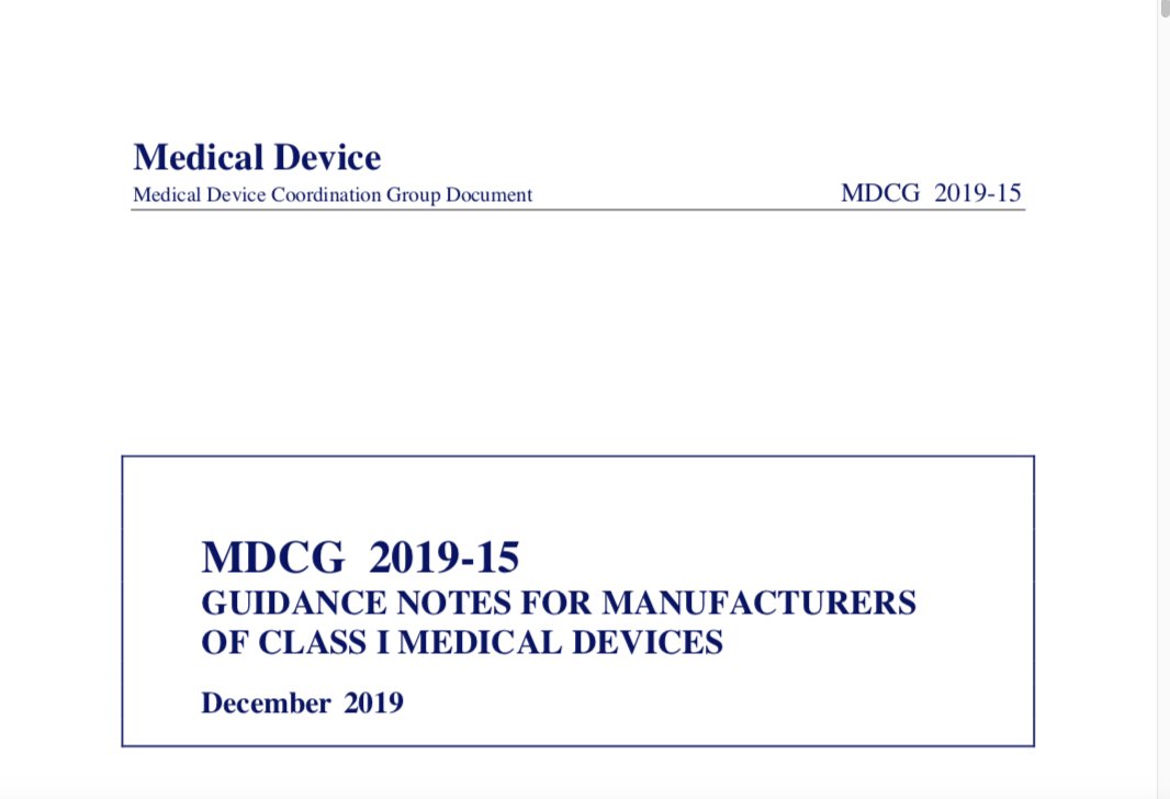 Guidance notes for manufacturers of class I medical devices